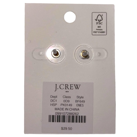 J. CREW Pink Crystal Heart Earrings Pavé Rhinestone Stud Pierced Earrings NWT - Picture 6 of 8